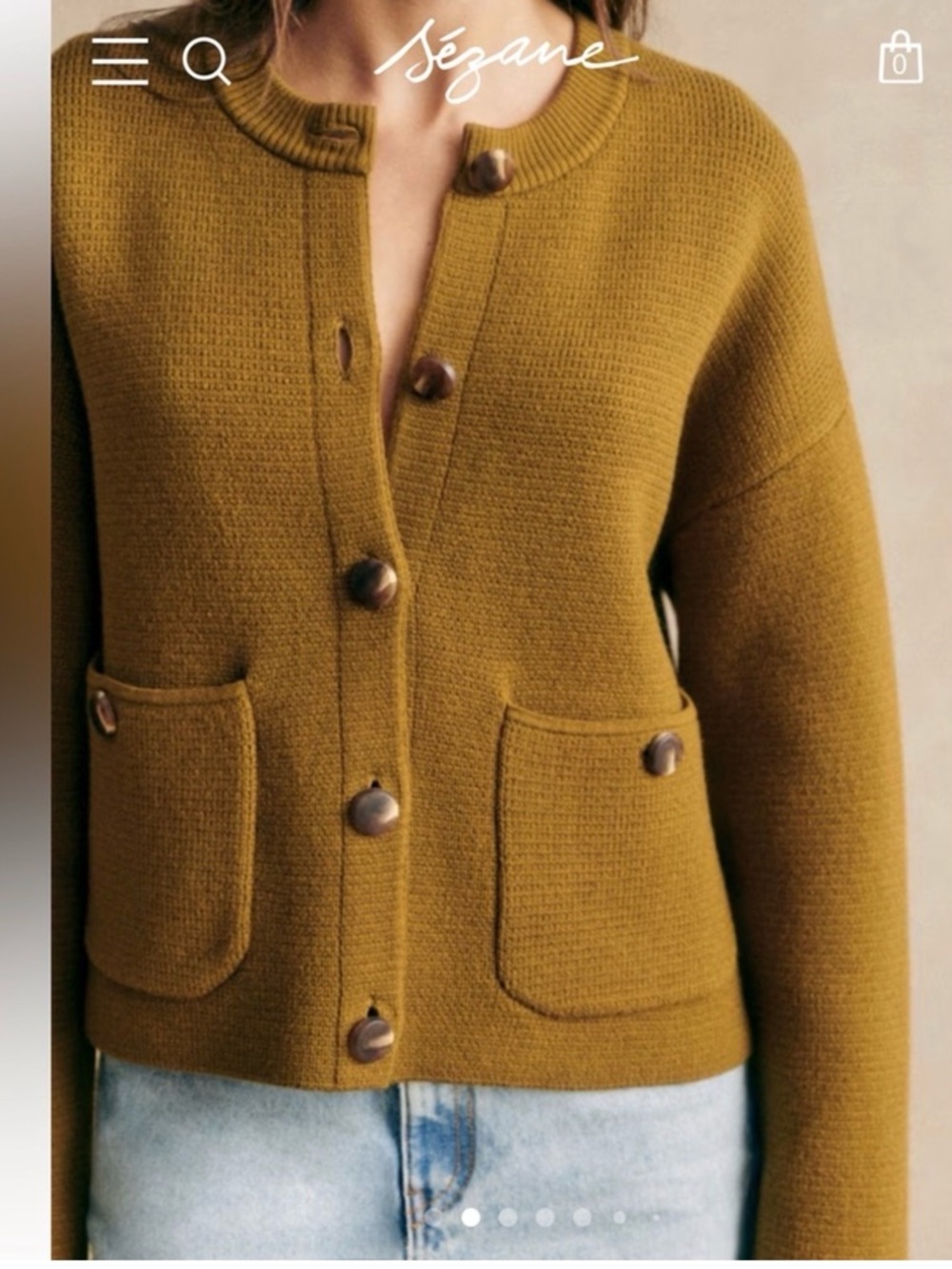 Sezane Valerio Jacket Olive Green - Size M
